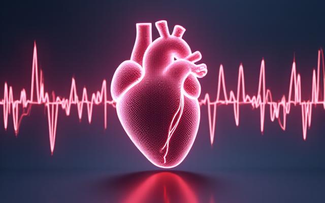 Visualizzazione stilizzata del battito cardiaco e della variabilità della frequenza cardiaca
